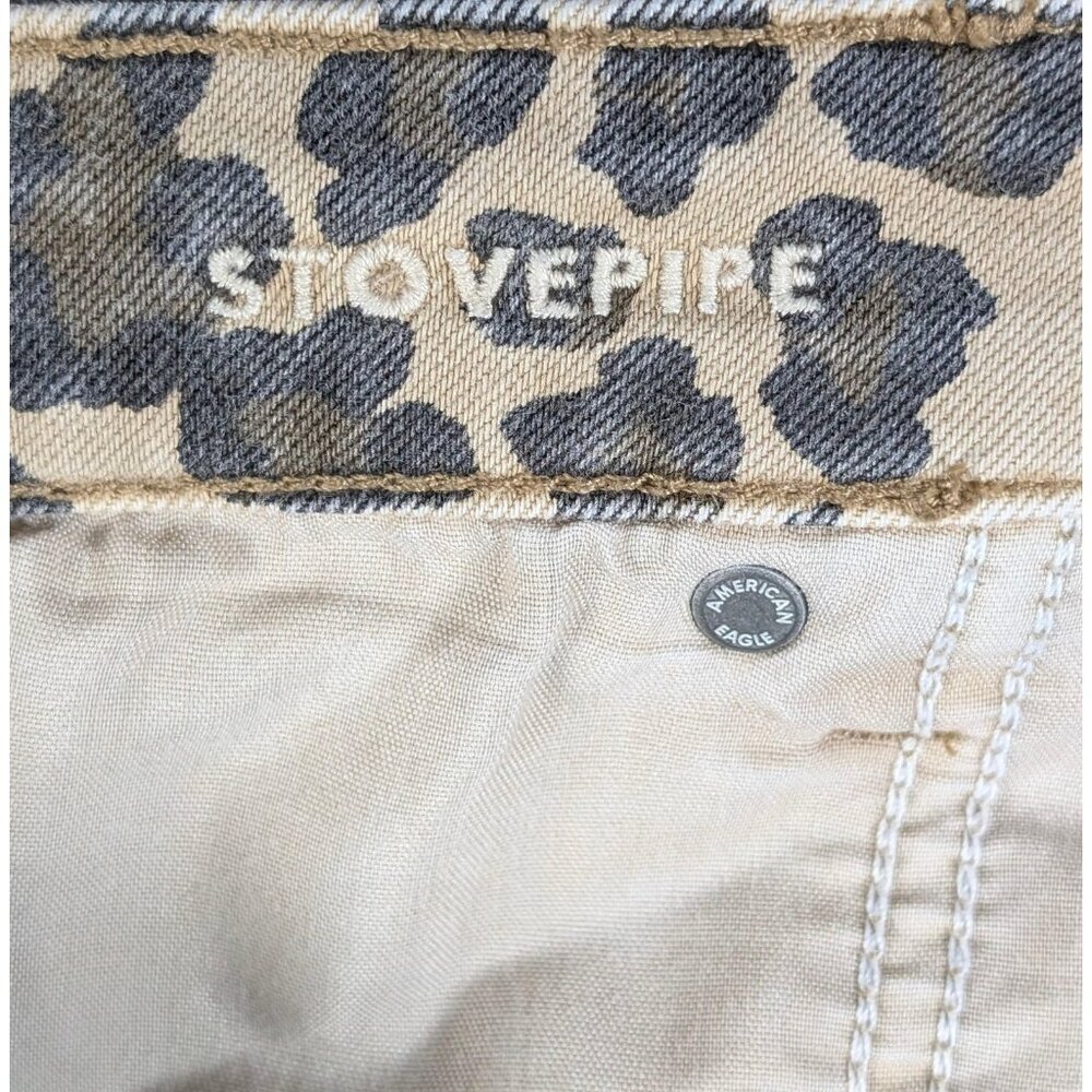 American Eagle Stovepipe Jeans Womens Size 12 Reg Leopard Print Wide Leg Denim - Picture 5 of 5